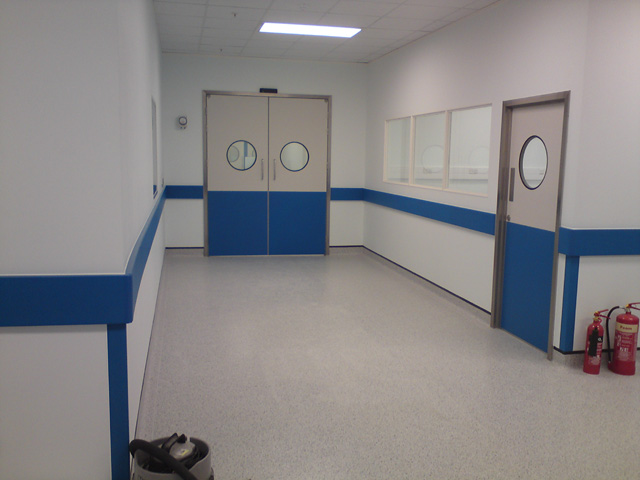 GRP clean room doors with stainless steel door frames